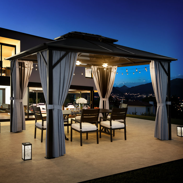 JolyDale 12 Ft. W x 10 Ft. D Metal Patio Gazebo & Reviews | Wayfair